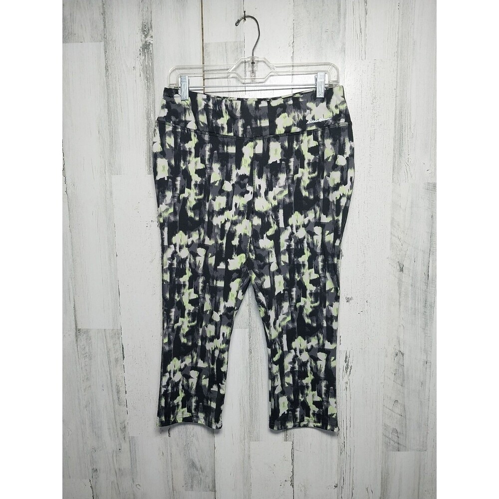 Eddie Bauer Leggings Womens L Athletic Workout Gym Gray Green Abstract Camo